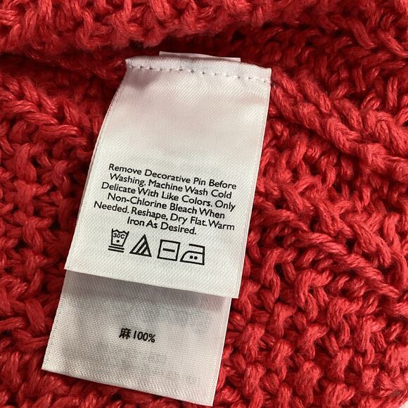 Eddie Bauer 100% Linen Open Knit Sweater Size M Crochet Cardigan Vintage - Picture 8 of 13